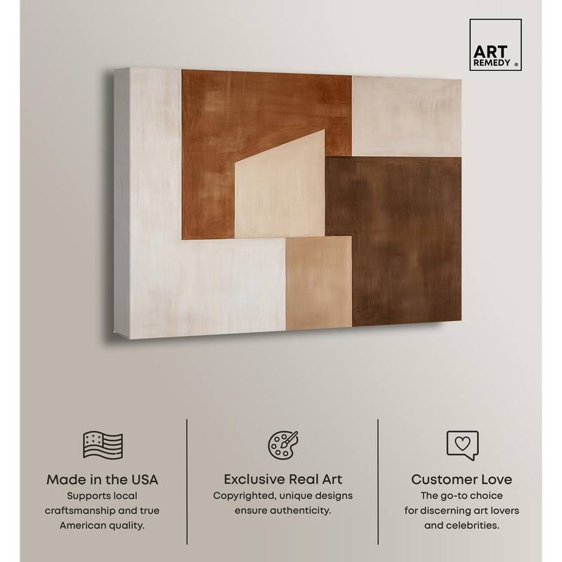Cream and Brown Panels I Canvas by Art Remedy, Gallery Wrapped