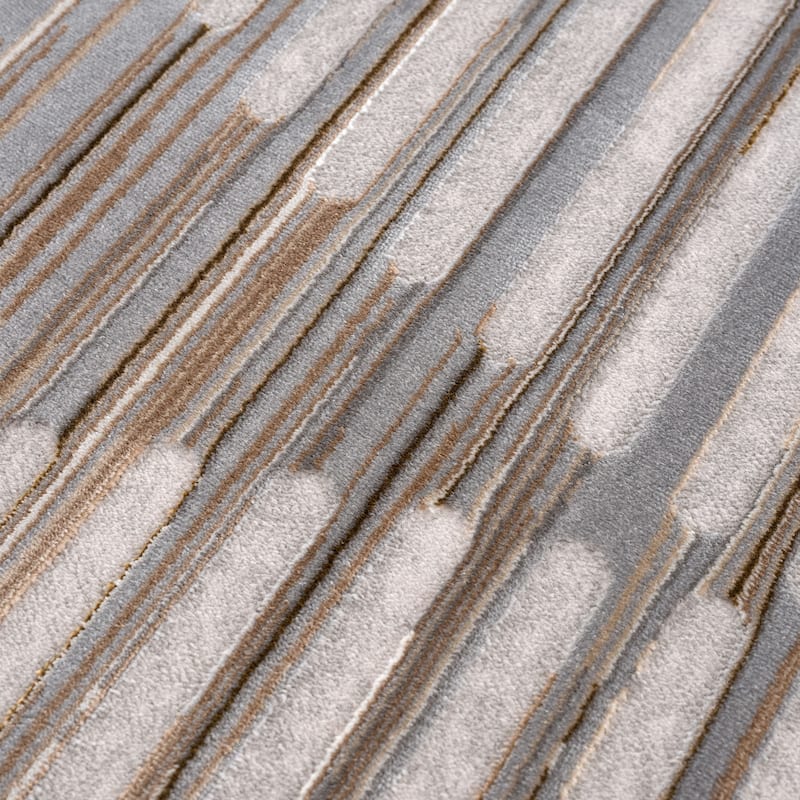 Abani Rugs Regal Beige Ivory Striped Mid Century Area Rug