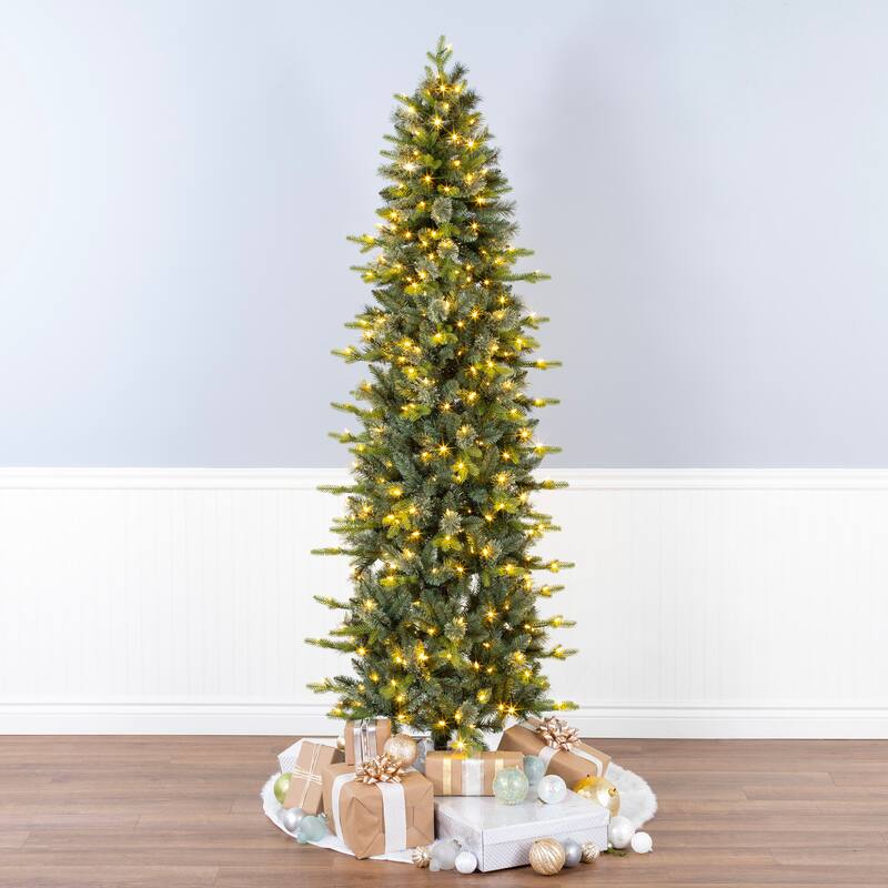 National Tree Company7.5 ft. Pre-Lit Feel Real Prancer Pencil Fir Artificial Christmas Tree with 400 Clear Lights - 7.5 Foot
