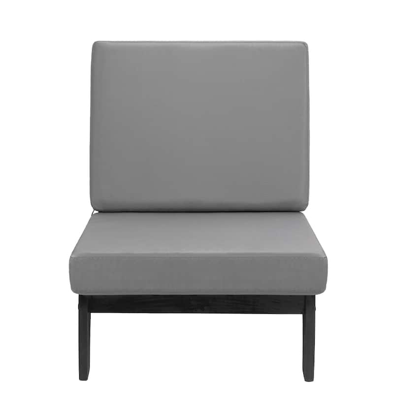 3-Piece Outdoor Patio Wood 2 Set Chairs with Side Table