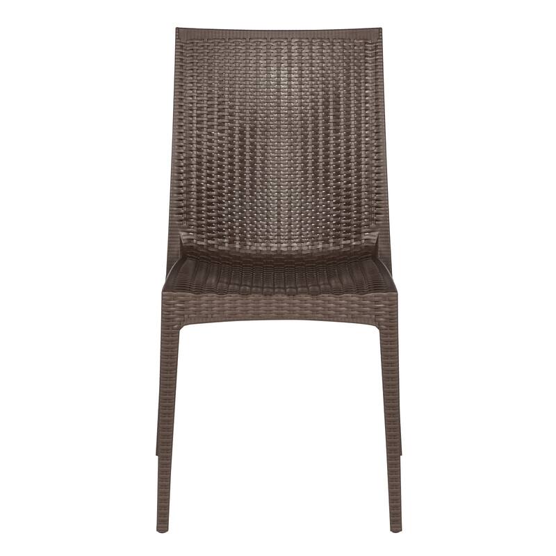 Mace Outdoor Wicker-Style Weather-Resistant and Stackable Dining Chair for Patios, Cafes, Indoor and Outdoor