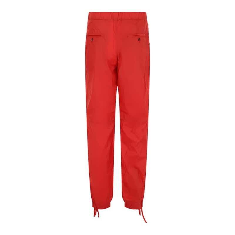 Ferragamo Coated Drawstring Straight-Leg Pants, , - Red