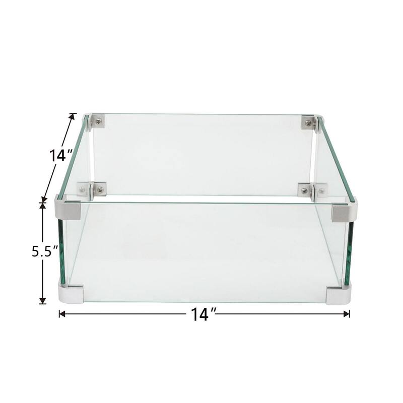 COSIEST Glass Wind Guard Tempered Glass for Outdoor Fire Pit