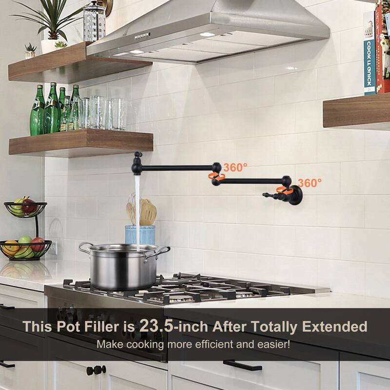 WOWOW Wall Mounted Pot Filler Faucet with Double Joints