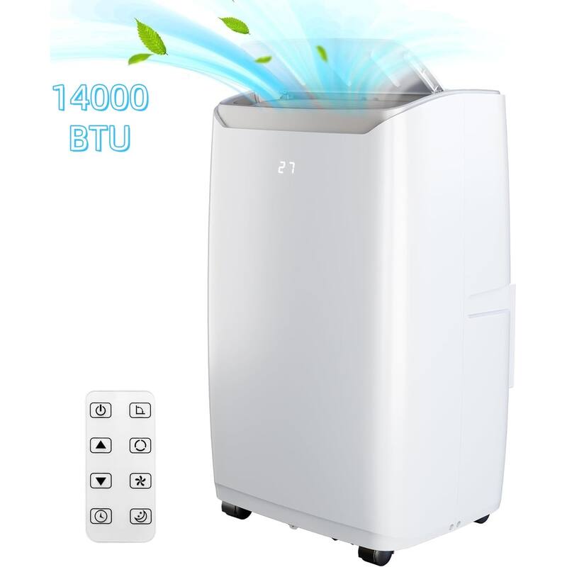 14000 BTU Portable Air Conditioner, 3-in-1 Cooling - White