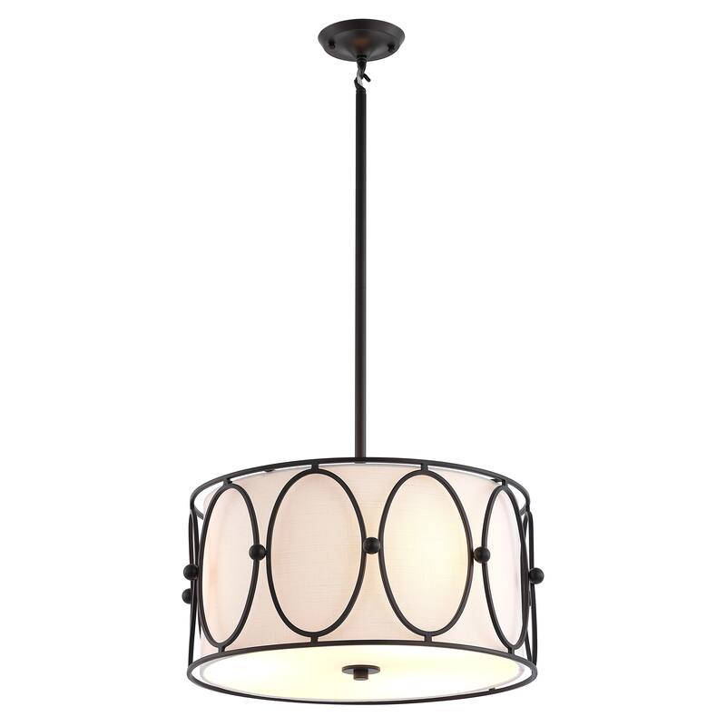 Caleb 3-Light Metal LED Pendant, by JONATHAN Y - 19"