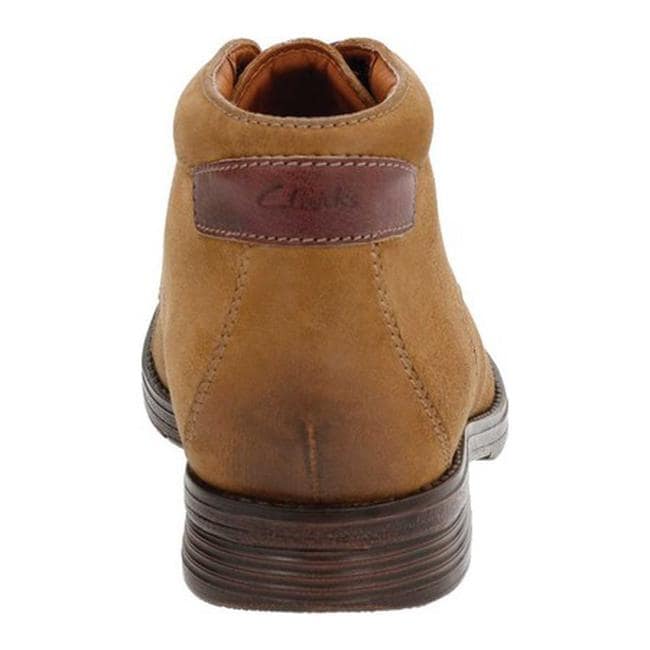 Shop Clarks Men S Devington Cap Ankle Boot Tobacco Goat Cow Suede