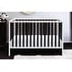 preview thumbnail 9 of 7, HomeRoots Black and White Solid and Manufactured Wood Standard Three In One Convertible Crib - 53.5