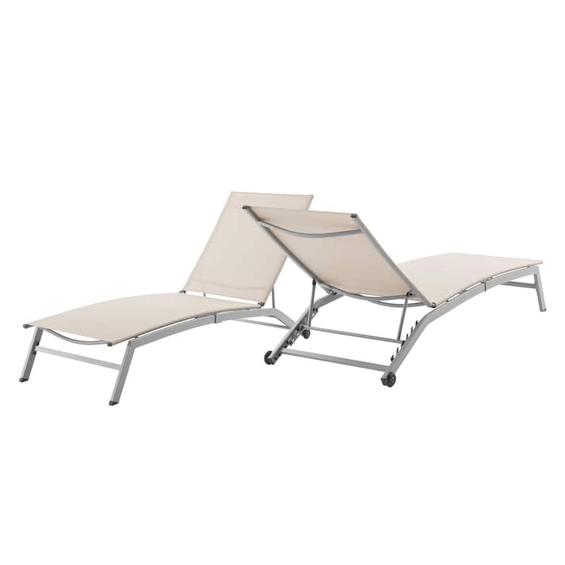 Corvus Antonio Outdoor Contemporary Sling-Fabric Adjustable Chaise Lounge