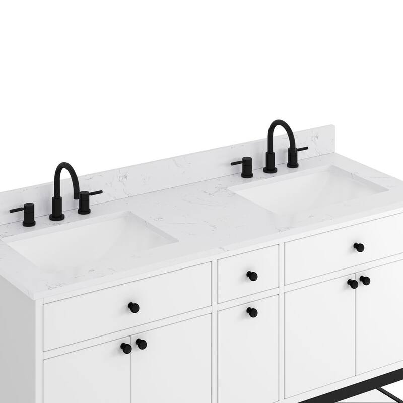 Avanity Paisley 60 in. Double Sink Vanity with Cala White Engineered Top