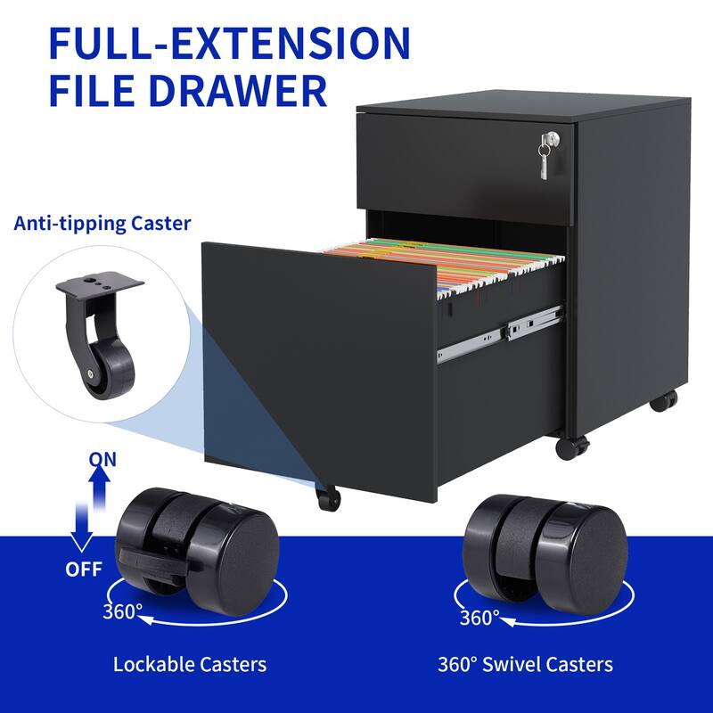 Steel Mobile File Cabinet With 2 Drawers Lock Steel File Cabinet For Home Office Legal Letter A4 F4 Size