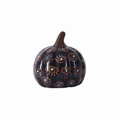 Small Black Eye Opening Pumpkin Figurine
