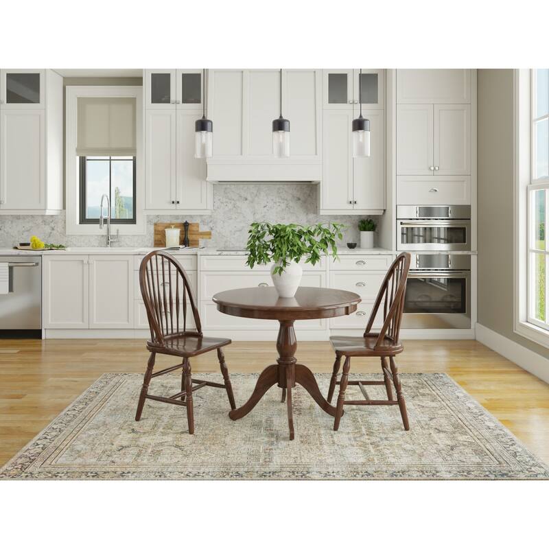 Solid Windsor Dining Chair - 40.5" - Espresso Brown