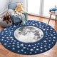 preview thumbnail 4 of 60, SAFAVIEH Carousel Kids Aine Moon Rug Navy/Grey - 3' Round