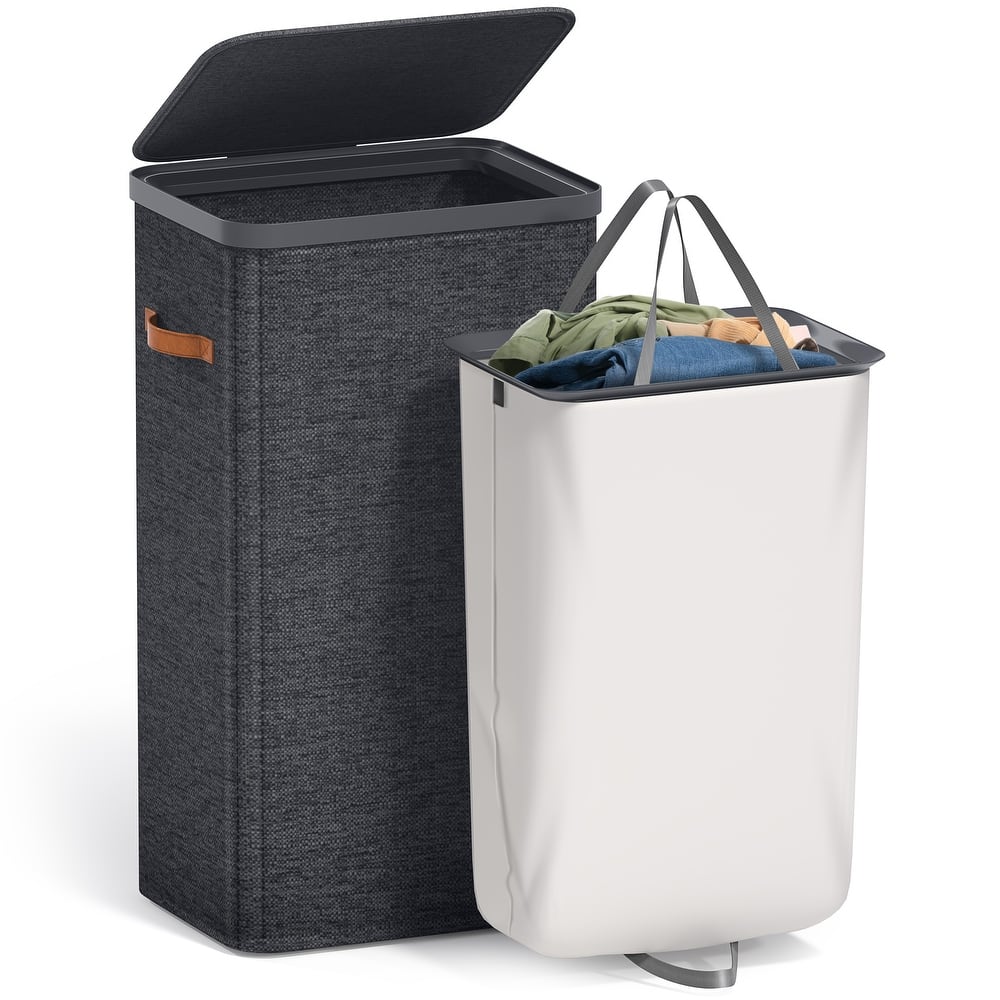 Sorbus 1-Compartment Laundry Basket with Removable Laundry Bag, Durable Organizer for Bathroom - 16.5" W x 12.5" D x 29.5" H