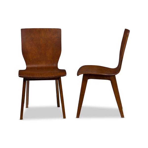 Elsa Mid Century Scandinavian Style Dark Walnut Bent Wood Dining Chair 2pcs Overstock 20726419