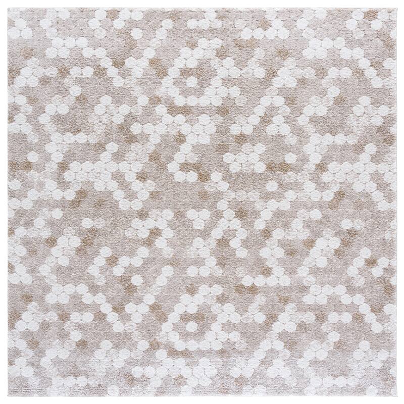 SAFAVIEH Northport Silvja Rug - 6'7" Square - Taupe/Ivory