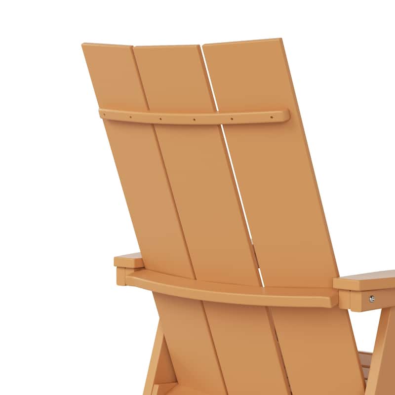 Polytrends Shoreside Hdpe All Weather Outdoor Patio Adirondack Dining Chair (1PC)