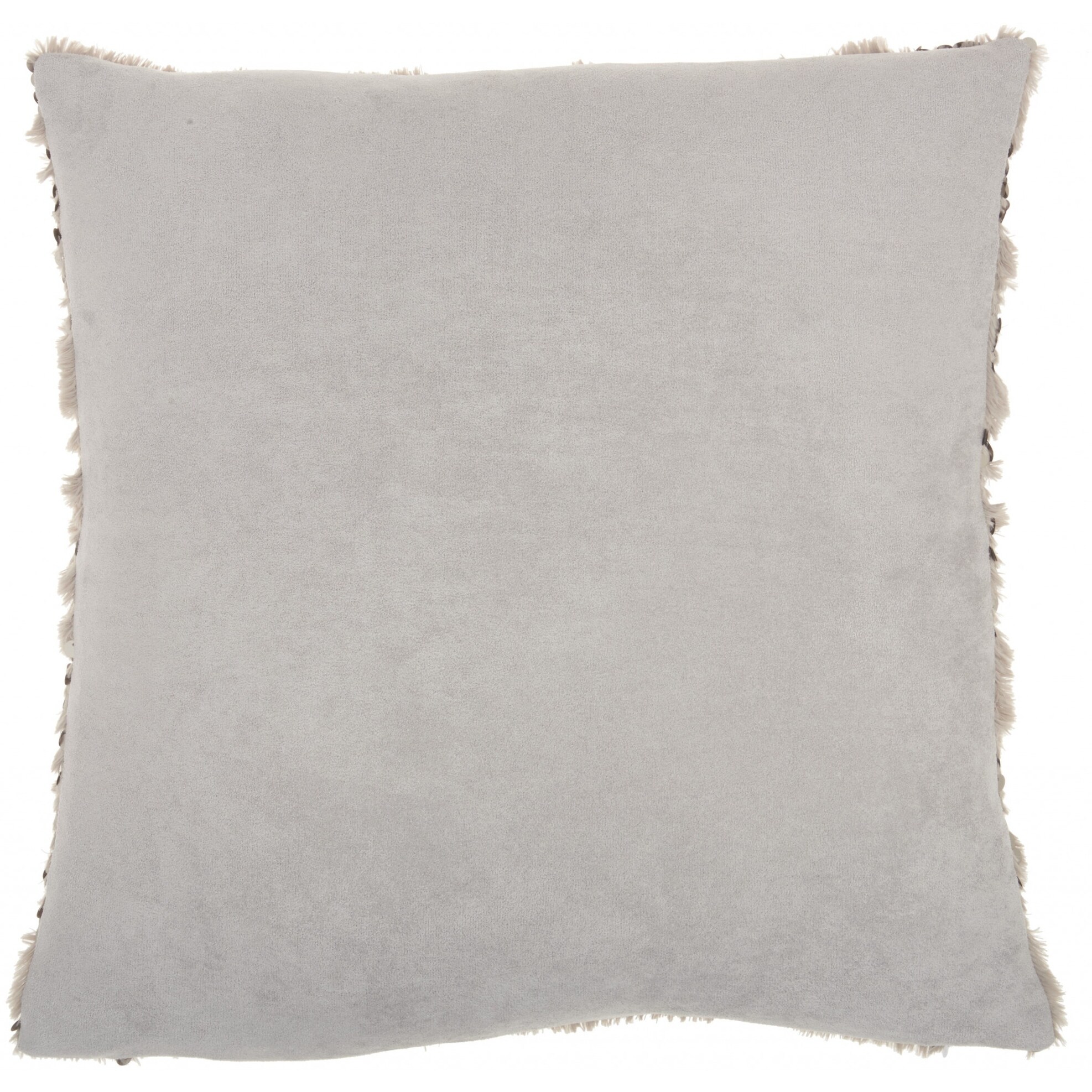 Sequined Grey Accent Throw Pillow Specialty Cotton