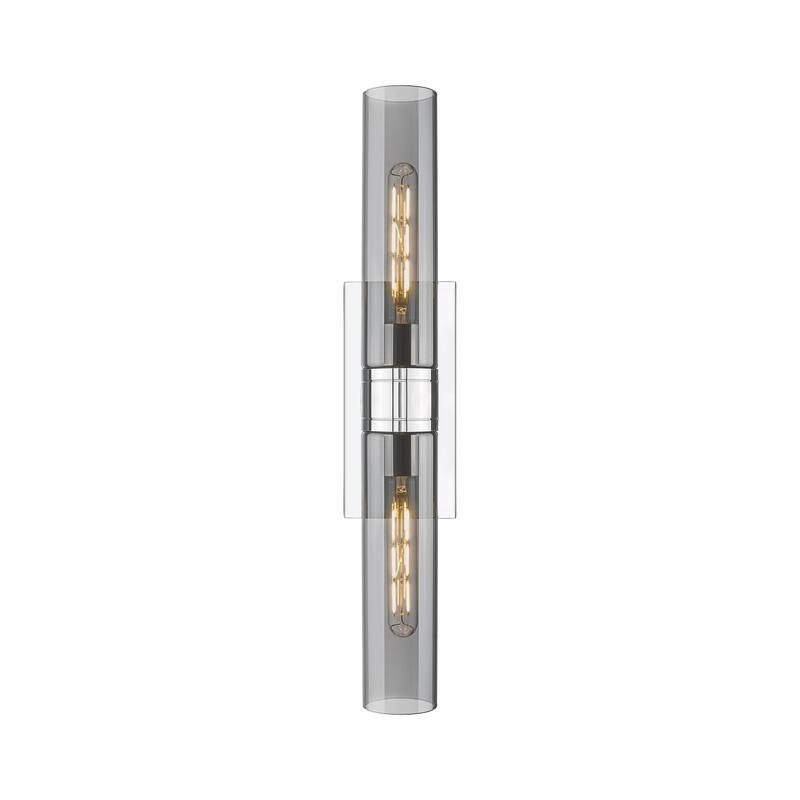 Innovations Lighting Ballston Urban - 2 Light 11" Wall-Mounted Bath Vanity Light - Polished Chrome/Light Smoke