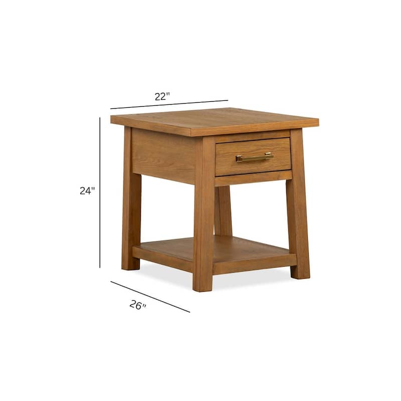 Magnussen Home Lindon Belgian Wheat Drawer End Table - 22''W x 26''D x 24''H