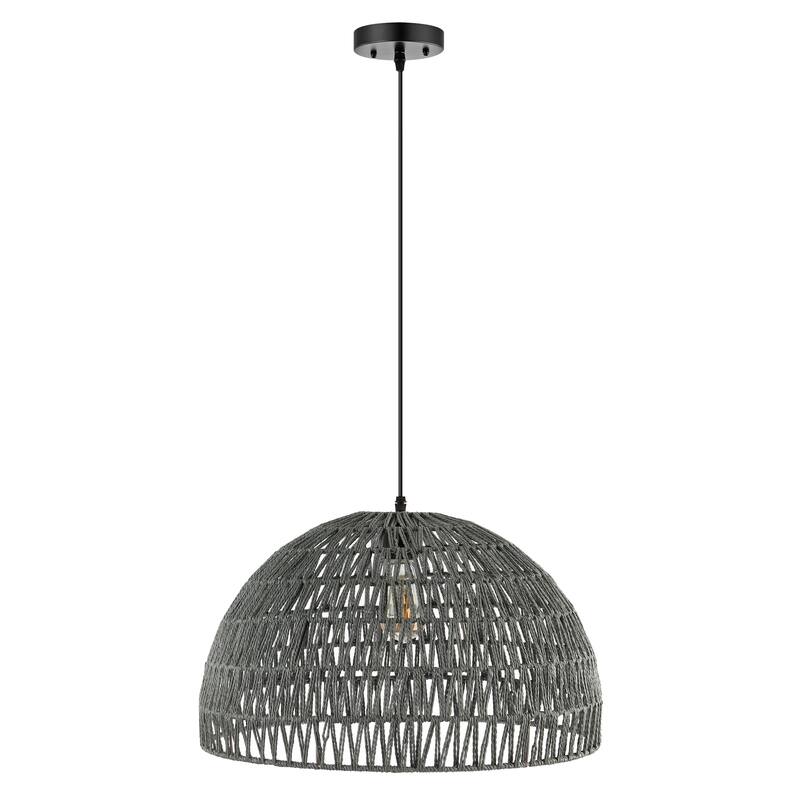 Jigu 1-Light Woven Rattan/Iron LED Pendant, by JONATHAN Y