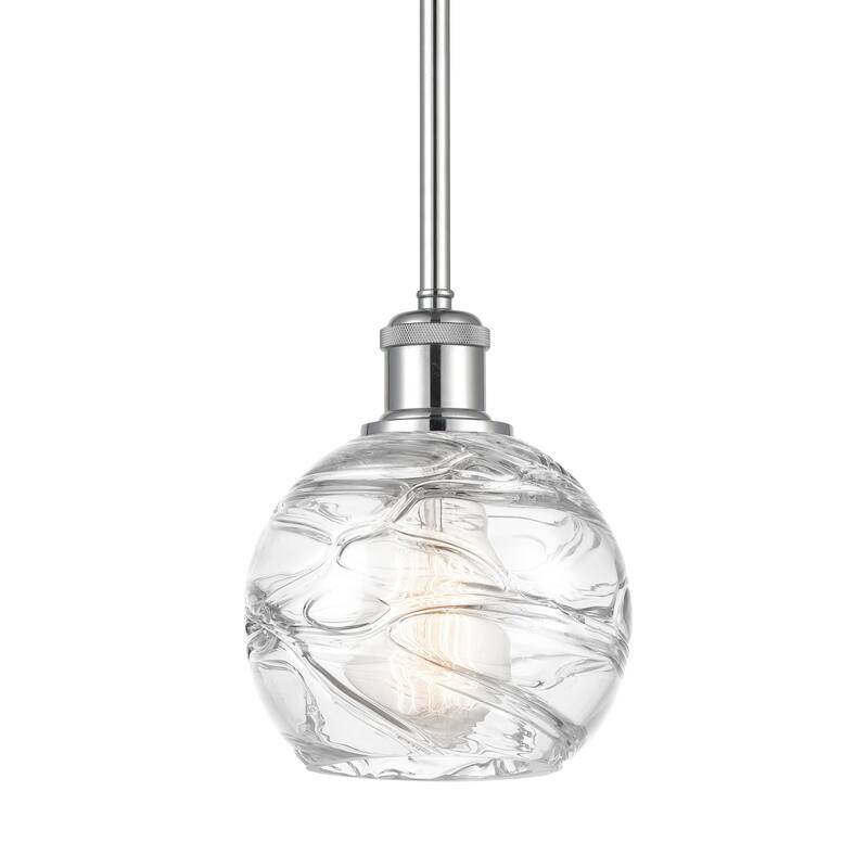 Innovations Lighting 516-1S-8-6 Athens Pendant Athens 6" Wide Mini - Clear Deco Swirl / Polished Chrome
