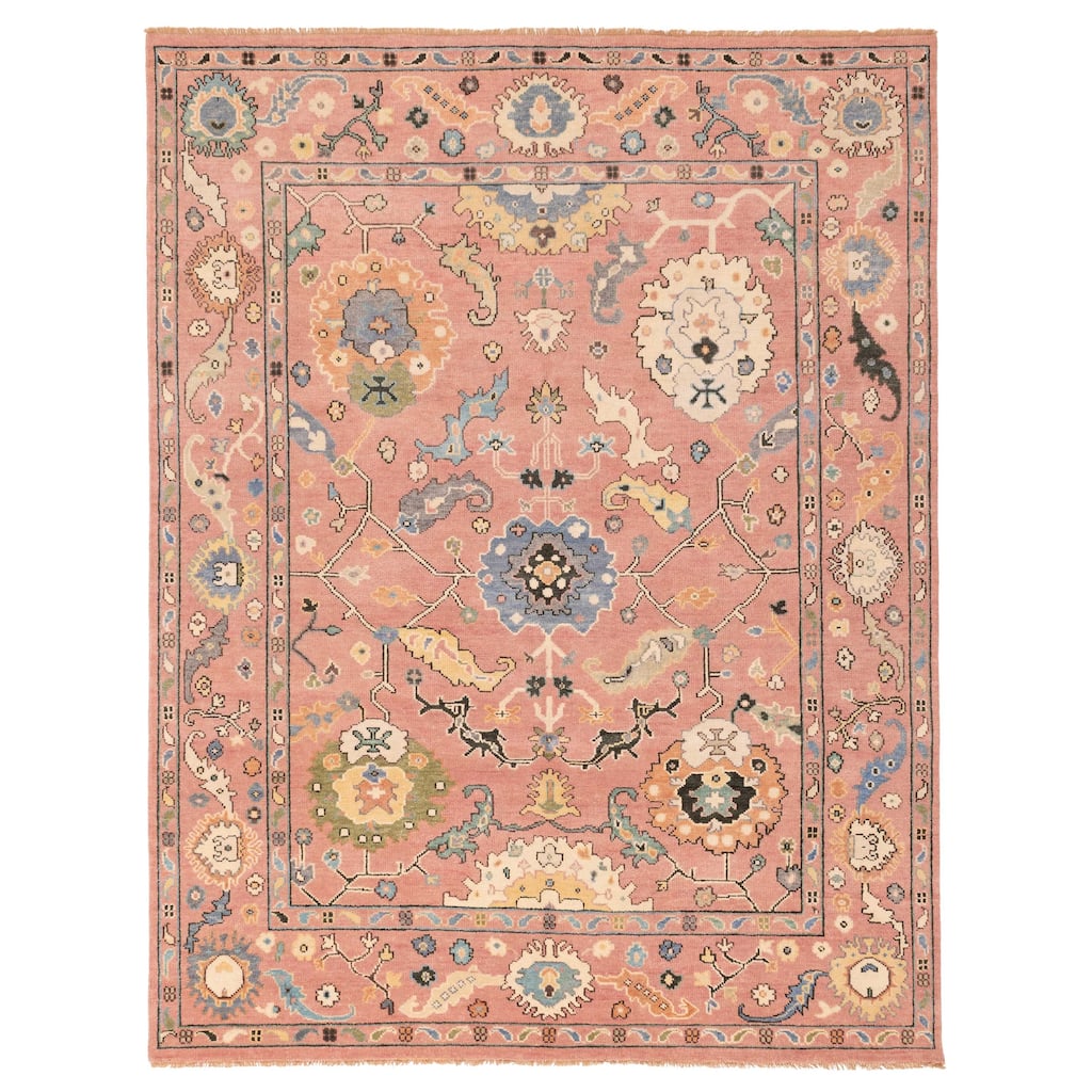 ECARPETGALLERY Hand-knotted Modern Oushak Violet Wool Rug - 7'10 x 10'0