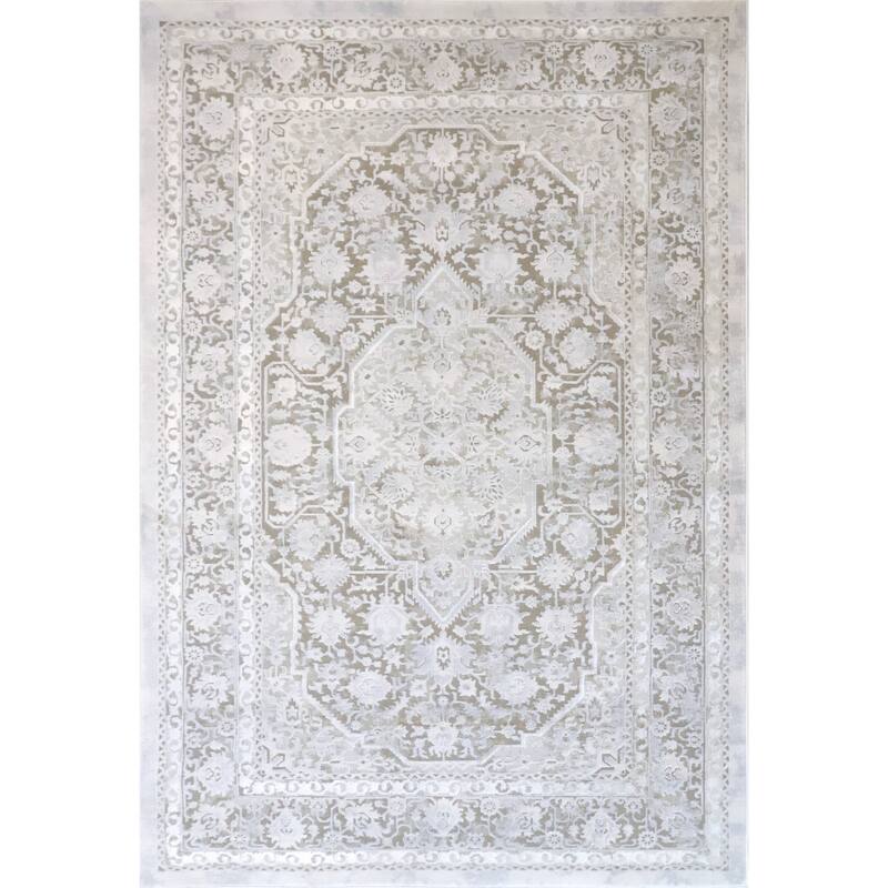 Marissa Collection Beige Abstract Transitional Area Rug - 7'5x11'