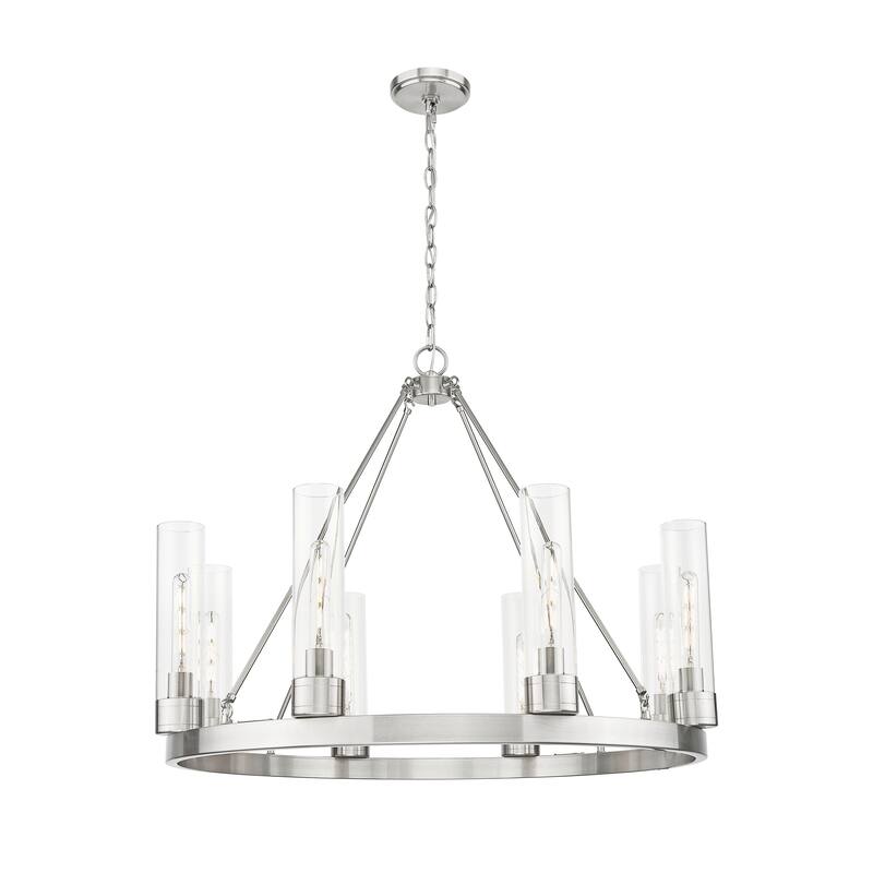 Innovations Lighting Downtown Urban - Boreas - 6 Light 36" Chandelier with 11" Shades - Clear/Satin Nickel