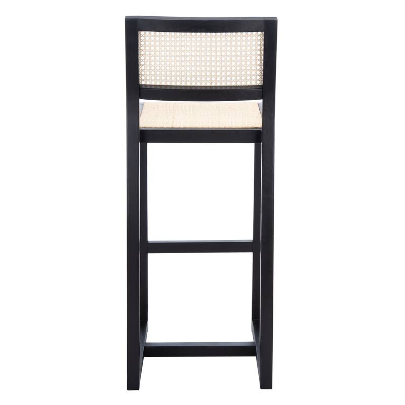 SAFAVIEH Evangeline Rattan Bar Stool - 16" W x 19" D x 41" H - 16Wx19Dx41H