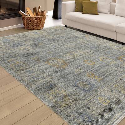 Jwell Avien Transitional Bordered Hand-Knotted Area Rug