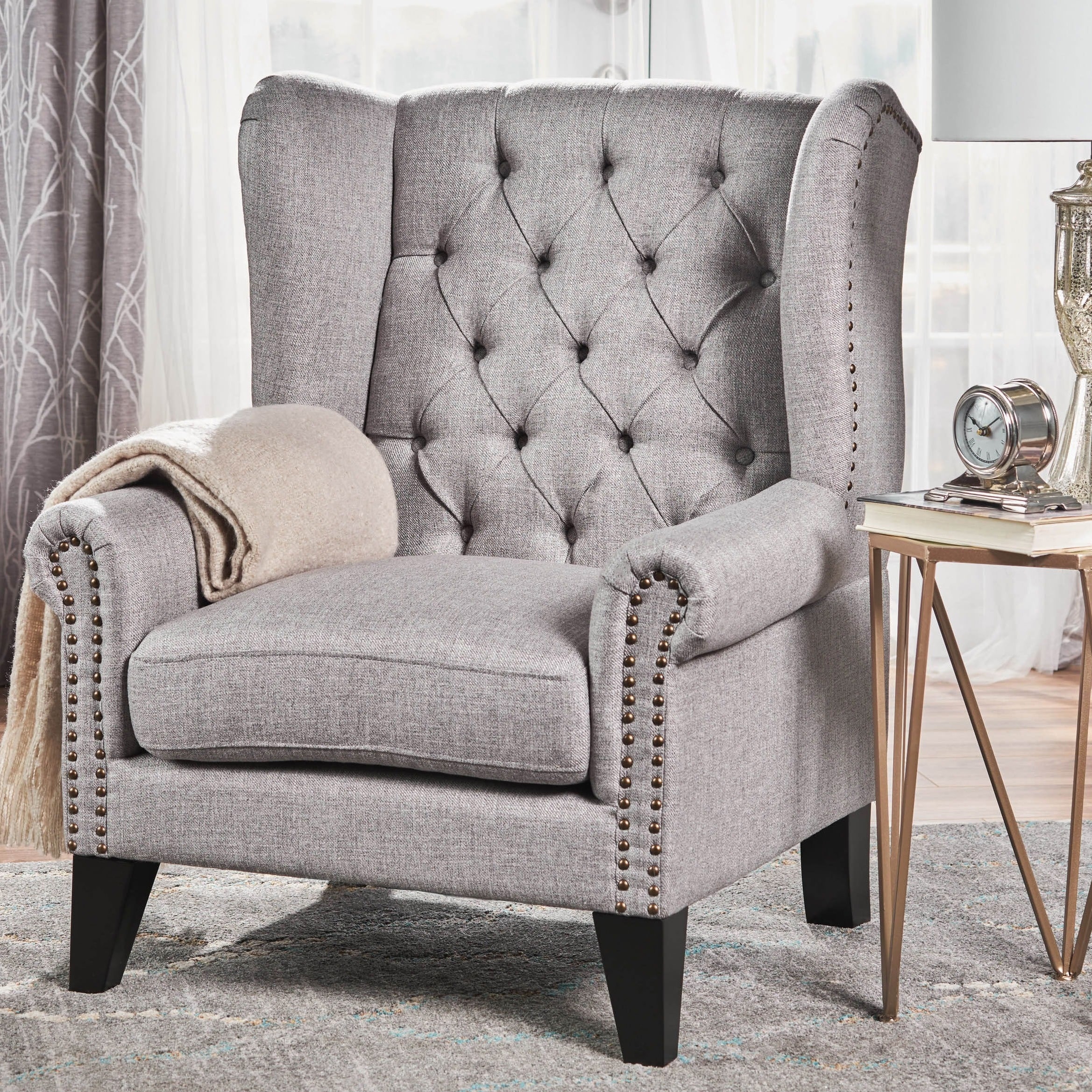 High back deals studded chair