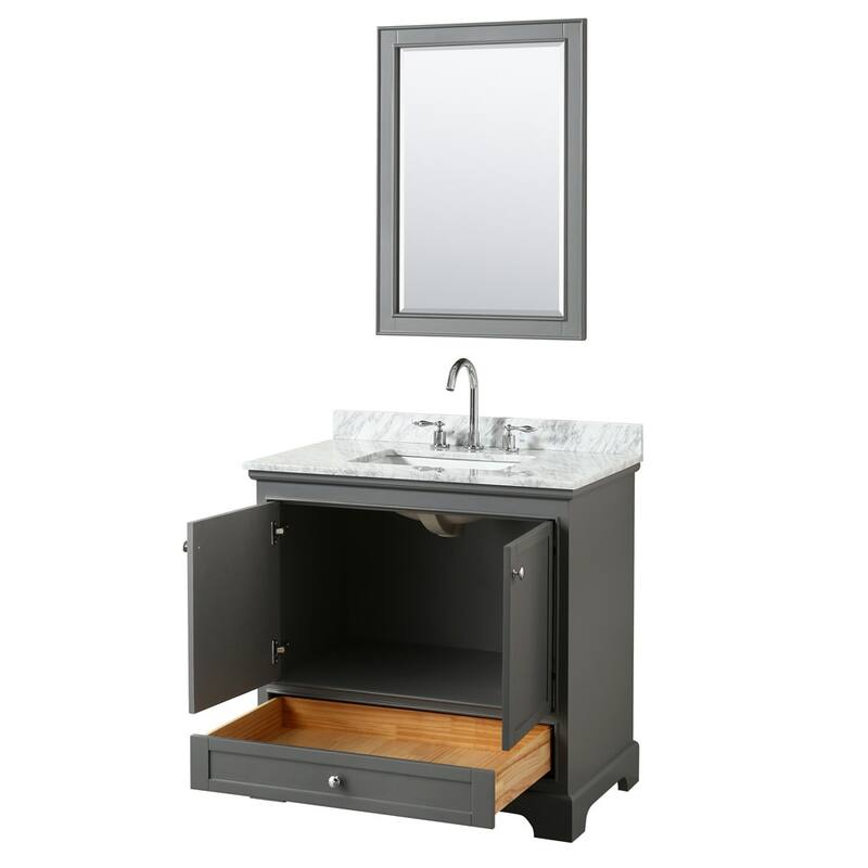 Wyndham Collection Deborah 36" Free Standing Single Vanity Set with
