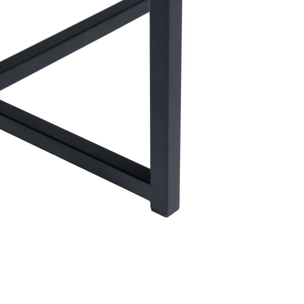 Modern Industrial Style Rectangular Wood Grain Top Coffee Table With Metal Frame