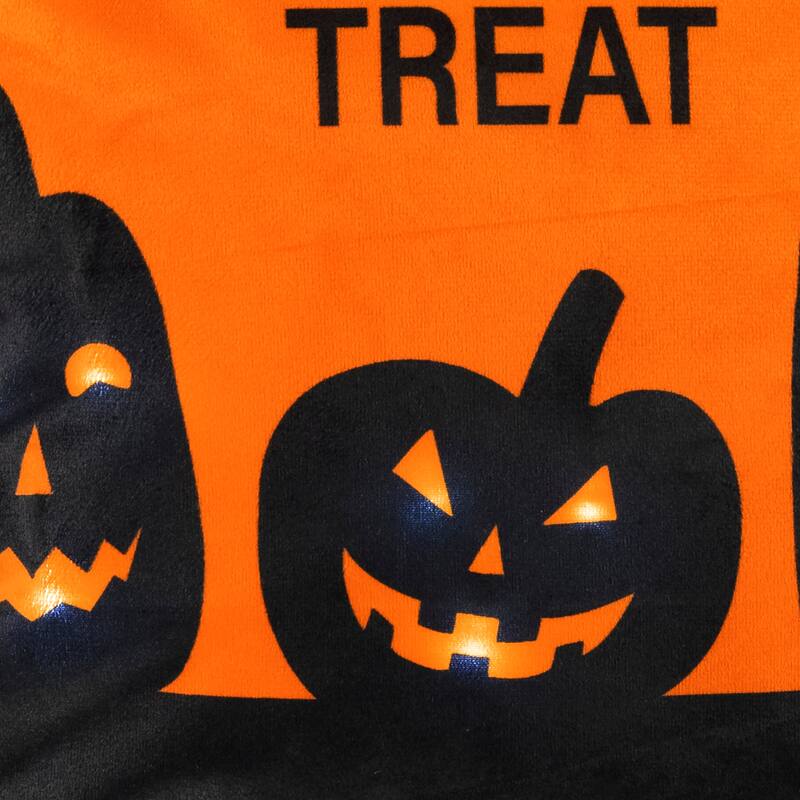 Lush Decor Trick Or Treat Pumpkin LED Decorative Pillow Single