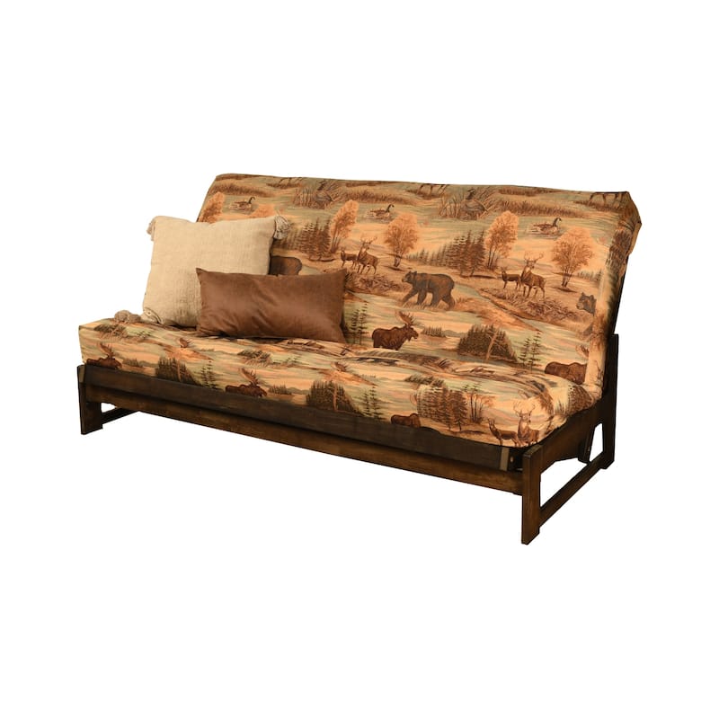 Copper Grove Yellowstone Mocha Futon Set with Patterned Fabric Mattress