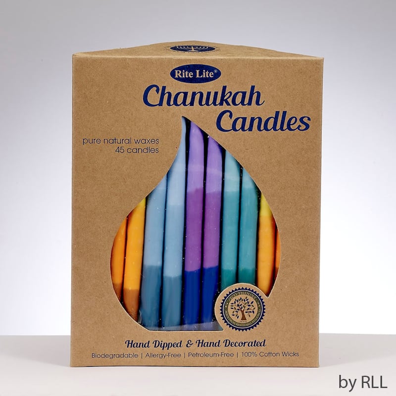 Premium Menorah Hanukkah Candles - 5.25" - Tricolor Multi - 45ct