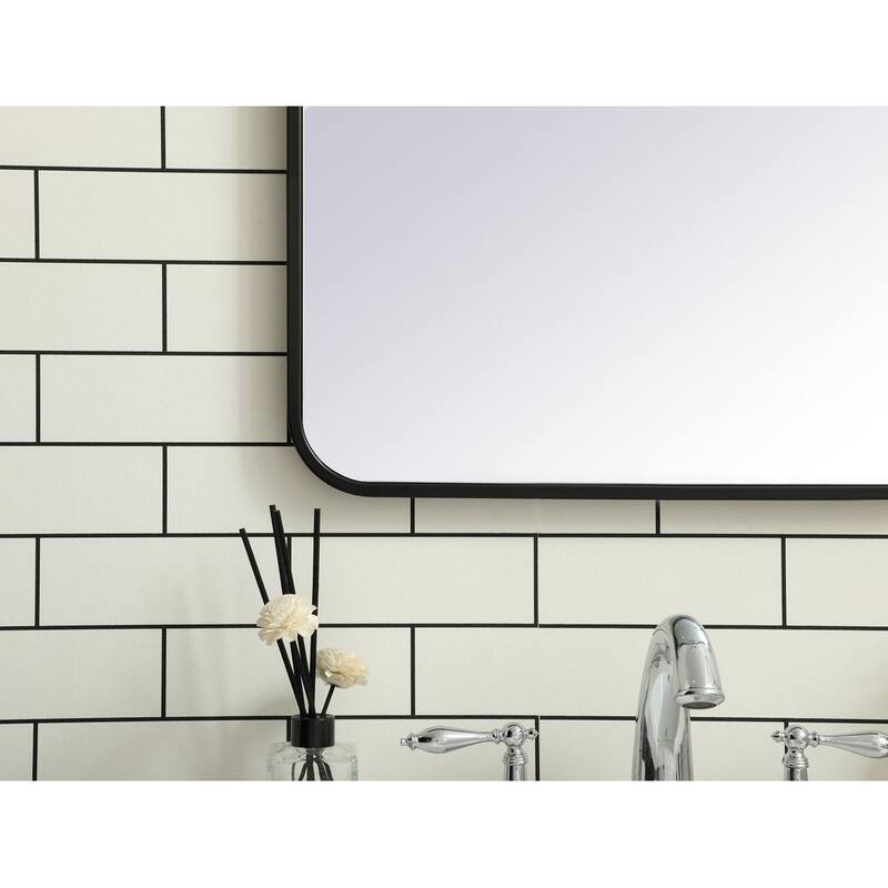 Ezra Soft Corner Metal Rectangular Mirror