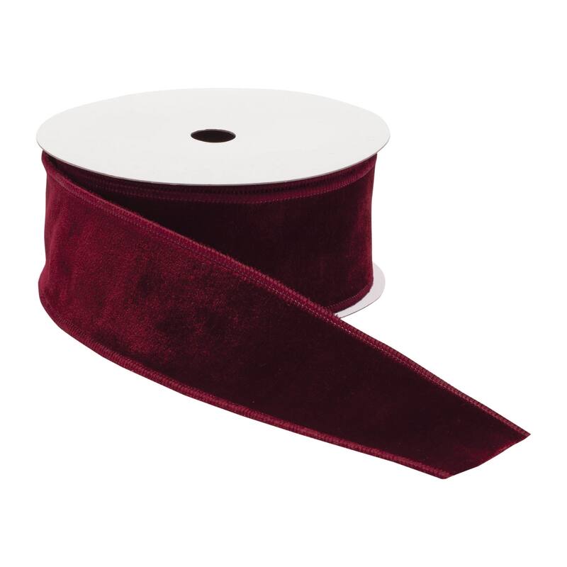 Mauve Red Wired Ribbon 2.5" x 10 Yds. - N/A