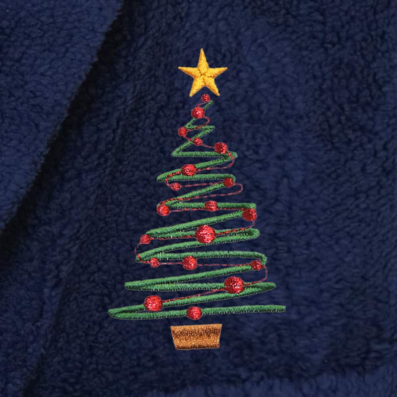 Sweet Kids 100% Polyester SUPER PLUSH Double Brushed Hooded Bathrobe - CHRISTMAS TREE