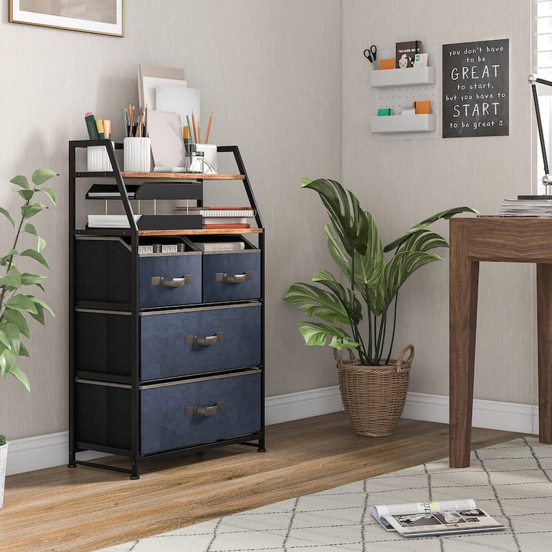 Costway 4-Drawer Dresser Organizer Closet Storage Cabinet with