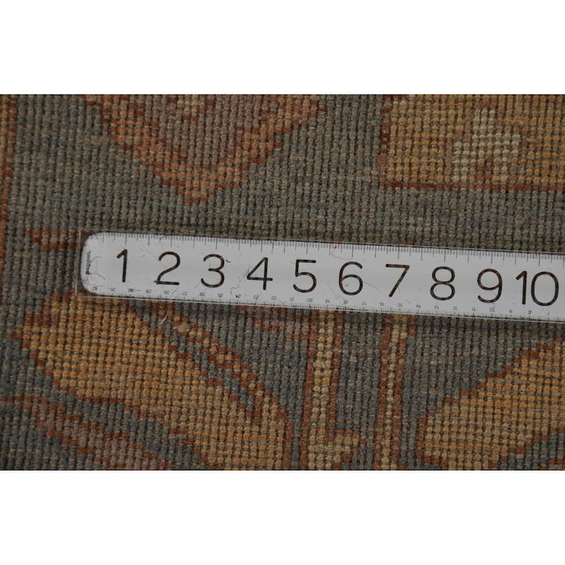 Hand Knotted Oriental 100% Wool Carpet Transitional Geometric Beige & Ivories Oushak Area Rug - 11' 0'' X 8' 2''