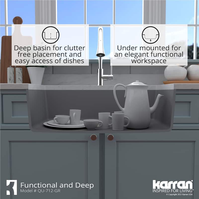 Karran Undermount Quartz Double Bowl Kitchen Sink