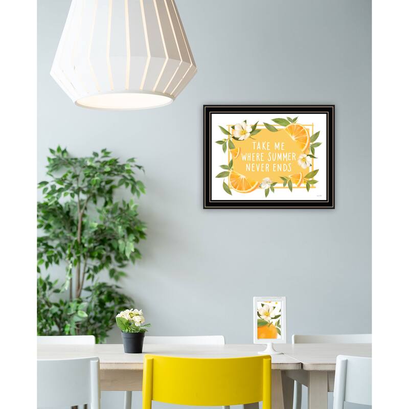 TrendyDecor4U Contemporary "Take Me Where Summer Never Ends" Framed Print Wall Art