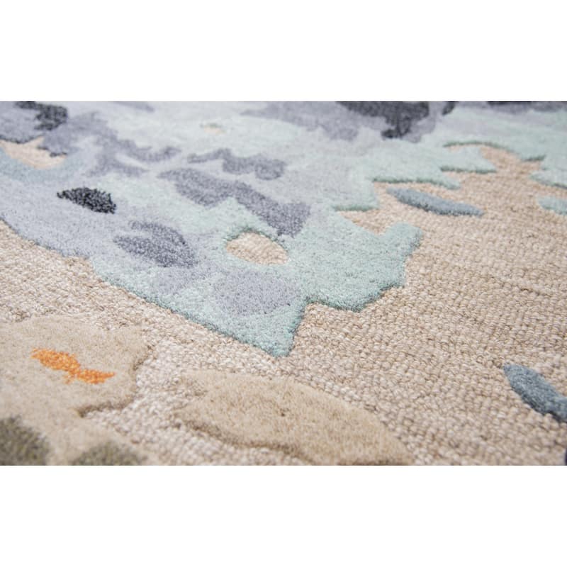 Alora Decor Lapis Multi-colored Hand-tufted Abstract Wool Blend Rug