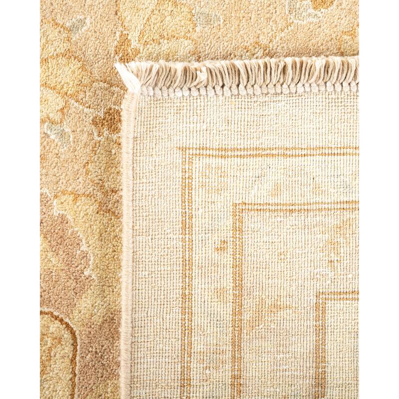 Overton Hand Knotted Wool Vintage Inspired Traditional Mogul Beige Area Rug - 9 x 12