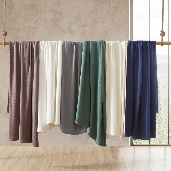 slide 1 of 27, Eddie Bauer Herringbone Cotton Reversible Blanket