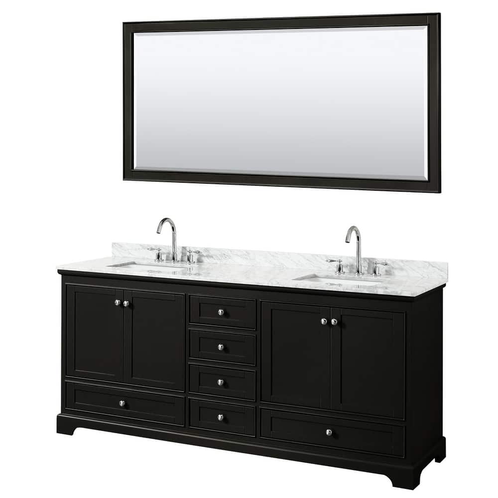 Wyndham Collection Deborah 80" Free Standing Double Vanity Set with