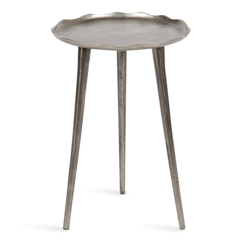 Kate and Laurel Alessia Round Side Table - 15x15x22 - Silver - Metal